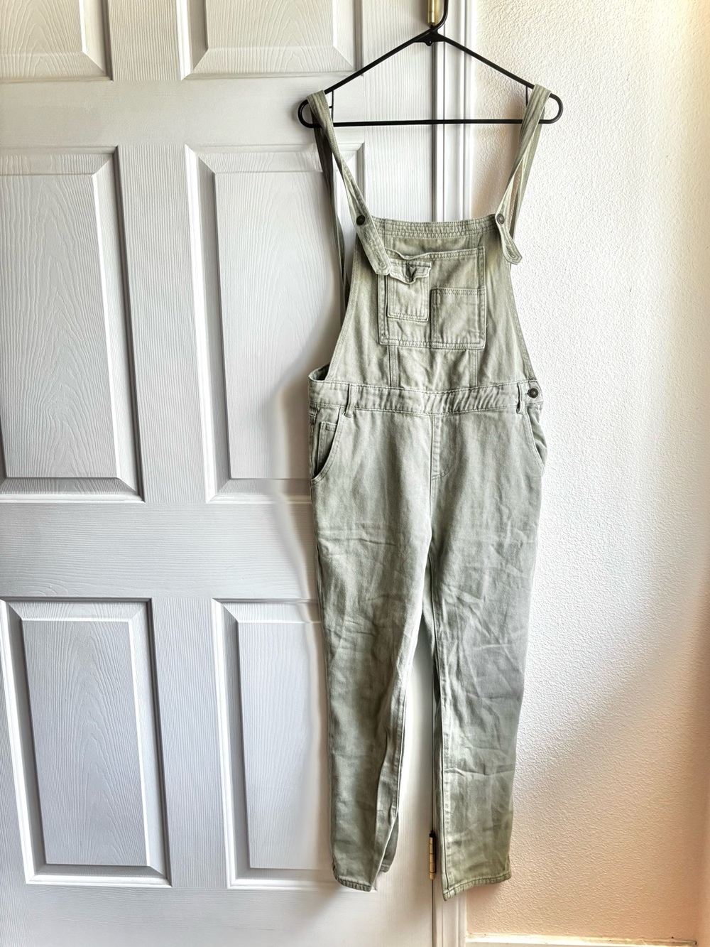 Style Rack Olive Green Boho Farm Prairie Overalls Waist Size 30 (M)